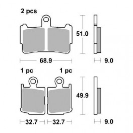 Plaquettes de frein moto SBS Sinter 869HS