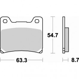 Plaquettes de frein moto SBS Sinter Arriére 555LS