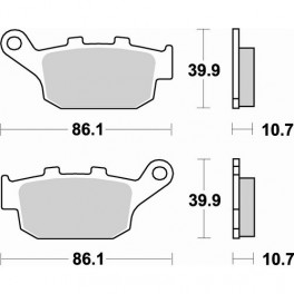 Plaquettes de frein moto SBS Sinter Arriére 614LS