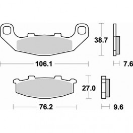 Plaquettes de frein moto SBS Sinter Arriére 615LS