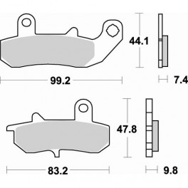 Plaquettes de frein moto SBS Sinter Arriére 635LS