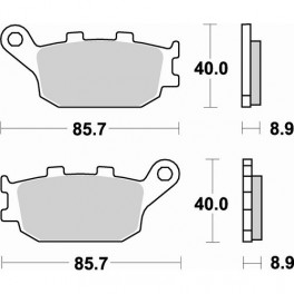 Plaquettes de frein moto SBS Sinter Arriére 657LS