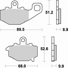 Plaquettes de frein moto SBS Sinter Arriére 687LS