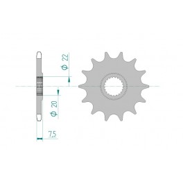 PIGNON AFAM au pas de 520 pour moto toutterrain.