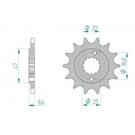 PIGNON AFAM au pas de 520 pour moto toutterrain.