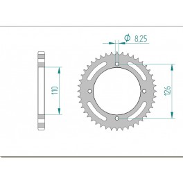 COURONNE ACIER AFAM PAS 428 COURONNE ACIER AFAM PAS 428