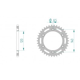 COURONNE ACIER AFAM PAS 520 COURONNE ACIER AFAM PAS 520