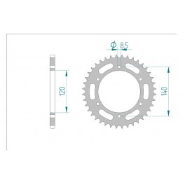 COURONNE ACIER AFAM PAS 520 COURONNE ACIER AFAM PAS 520