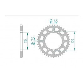 COURONNE ACIER AFAM PAS 520 COURONNE ACIER AFAM PAS 520