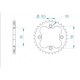 COURONNE ACIER AFAM PAS 520 COURONNE ACIER AFAM PAS 520