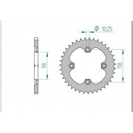 COURONNE ACIER AFAM PAS 520 COURONNE ACIER AFAM PAS 520