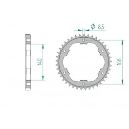 COURONNE ACIER AFAM PAS 525 COURONNE ACIER AFAM PAS 525