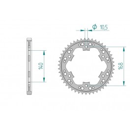 COURONNE ACIER AFAM PAS 525 COURONNE ACIER AFAM PAS 525