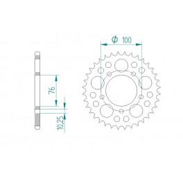 COURONNE ACIER AFAM PAS 525