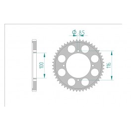 COURONNE ALU ANTIBOUE AFAM PAS 428